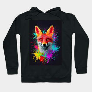 Splatter Paint Fox Hoodie